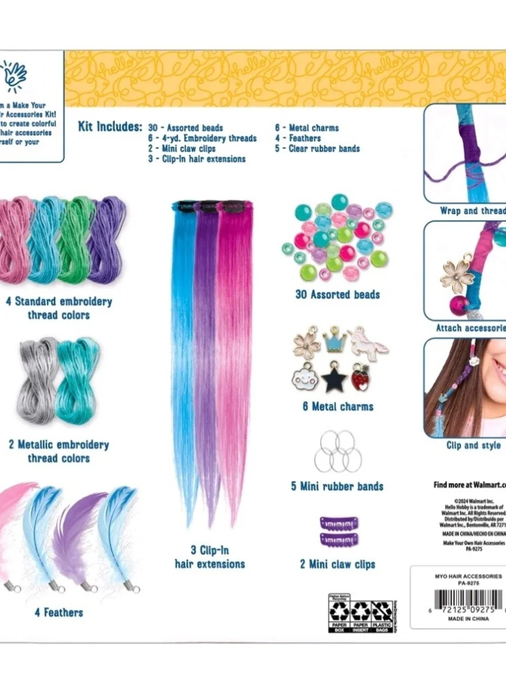 Make Your Own Hair Accessories Kit - Pink & Blue Accents